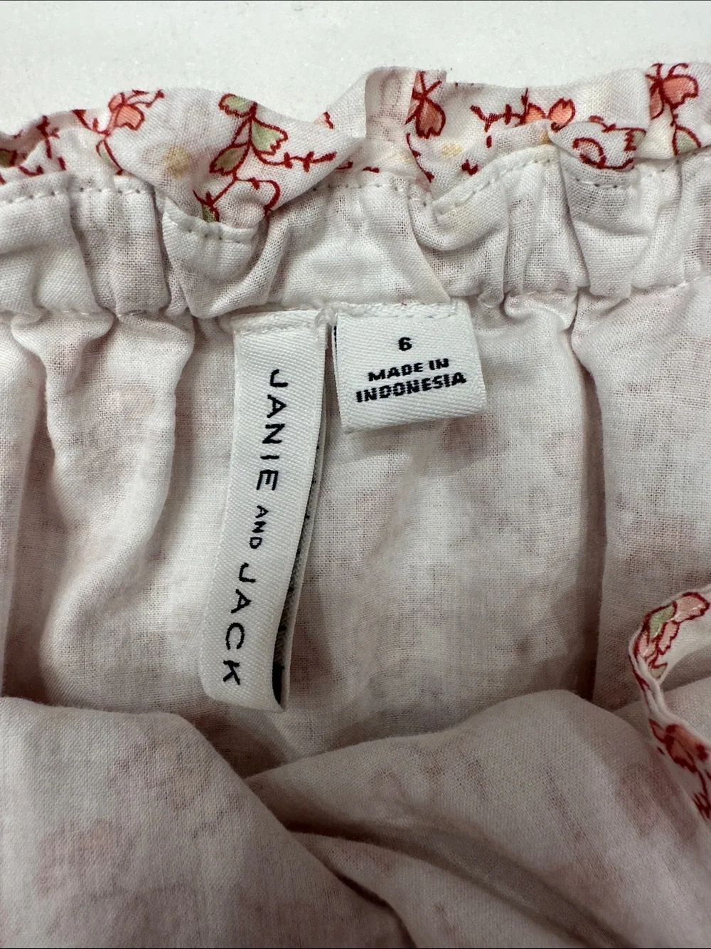 Janie and Jack size 6 Girls' White Floral Ruffle Romper. Like new